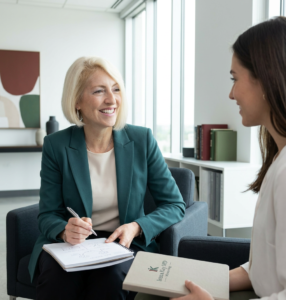 Dr. Kay working with client