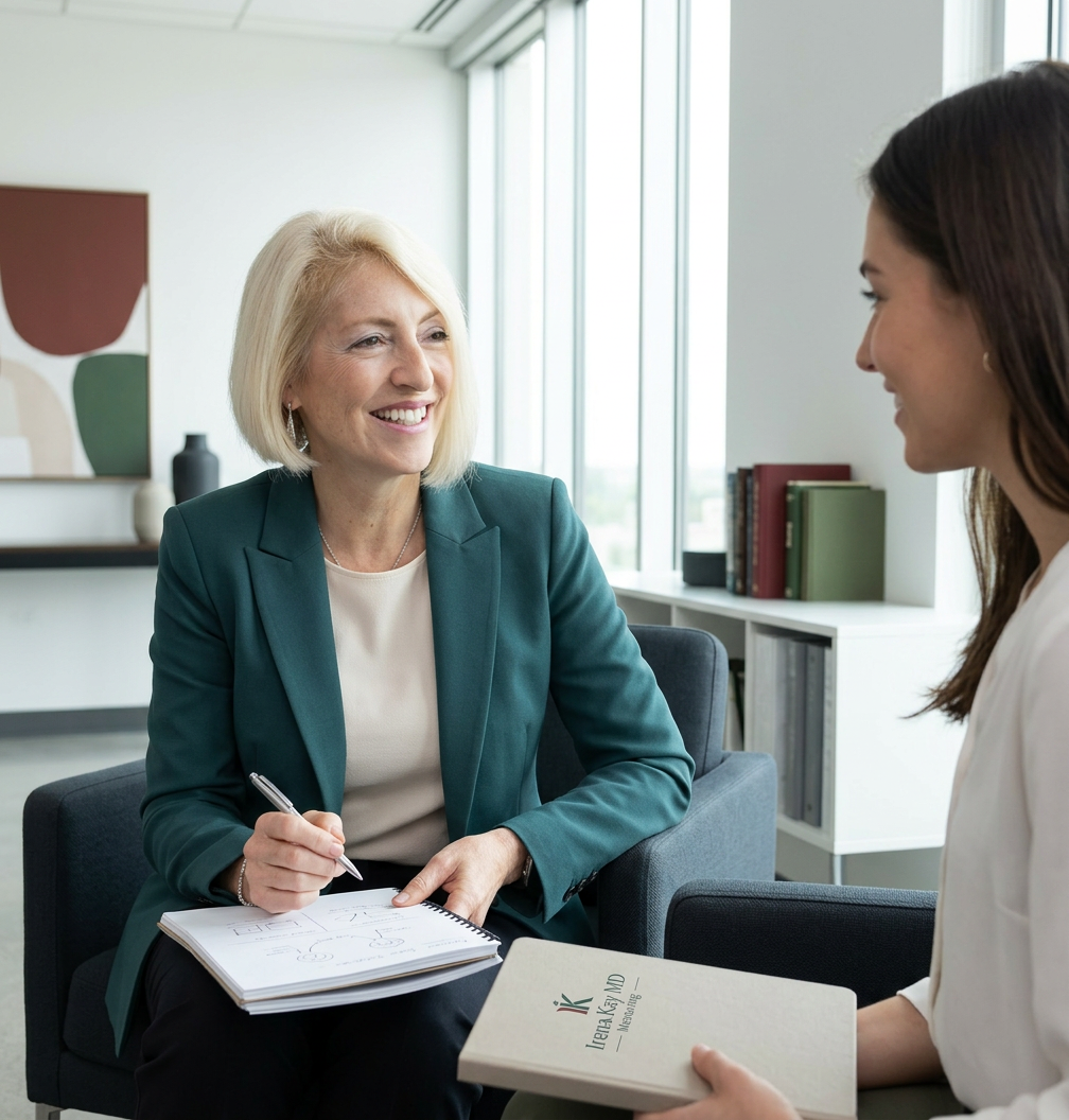 Dr. Kay working with client